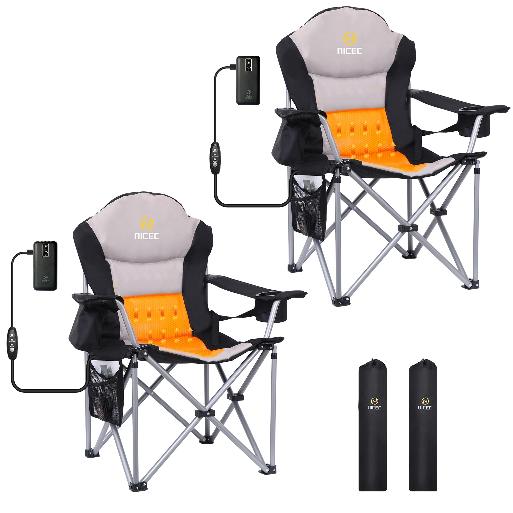Amazon.com: Nice C Heated Camping Chair with Battery, Outdoor